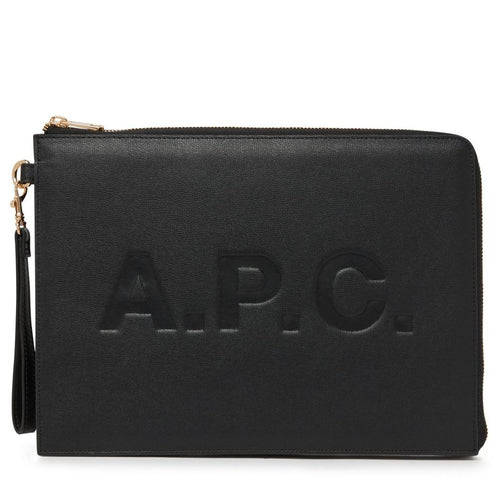 A.P.C. Logo Tablet Market Clutch Black PUABL M63567 LZZ