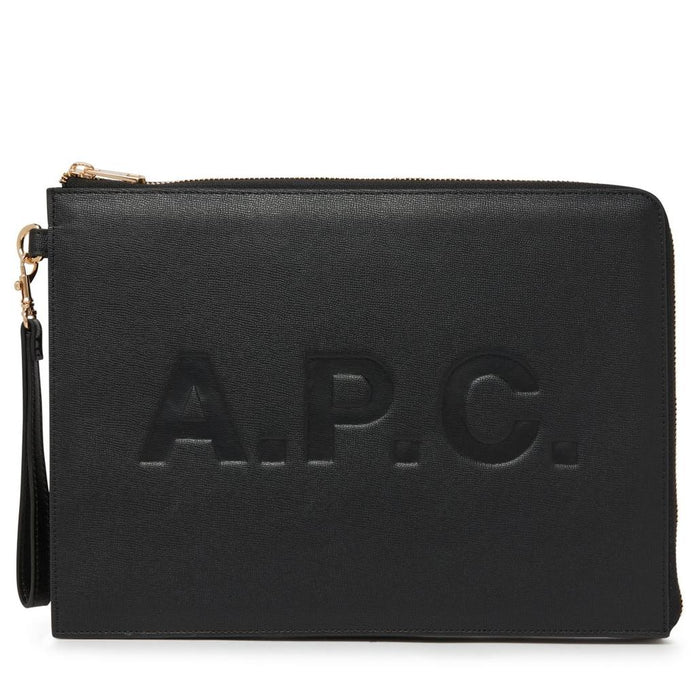 A.P.C. Logo Tablet Market Clutch Black PUABL M63567 LZZ