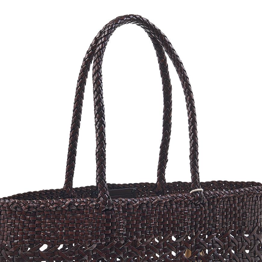 Dragon Diffusion Eclipse Leather Tote Bag for Women 8162 DARK BROWN