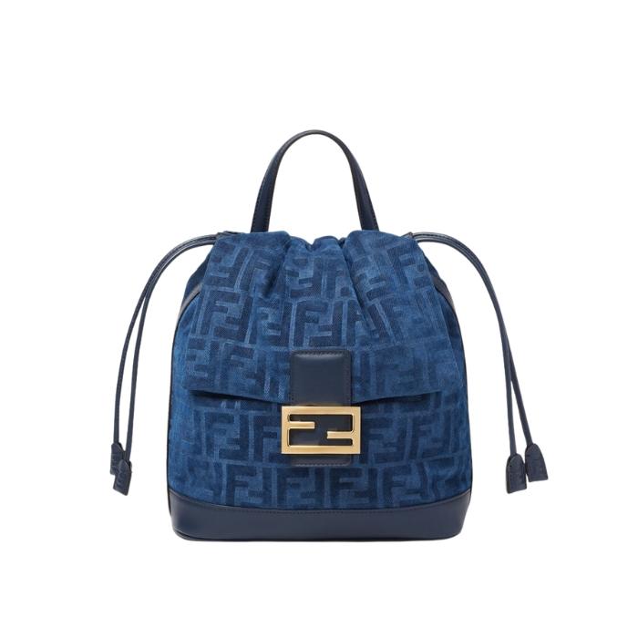 FENDI FF Monogram Denim Backpack