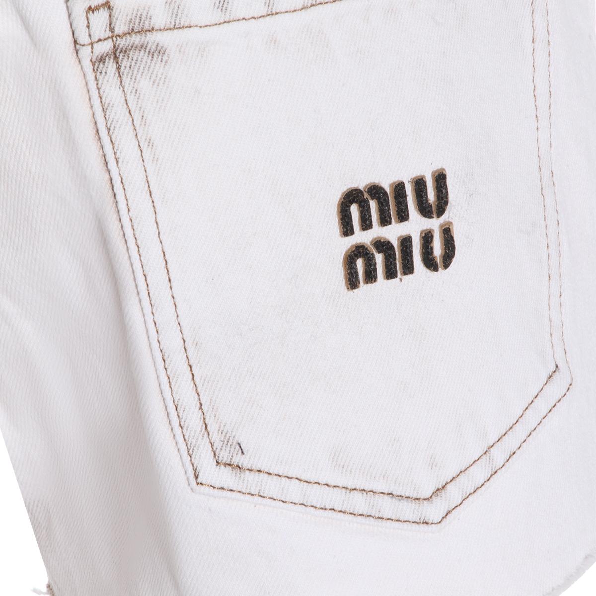 Miu Miu Black Cotton High-Waist Short Shorts