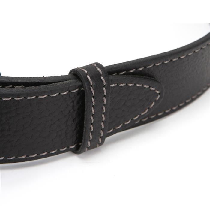 Dolce&Gabbana Mini Plate Stitch Leather Belt Black Men’s