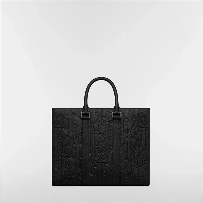 DIOR East-West Medium Tote Bag Black Leather Crossbody