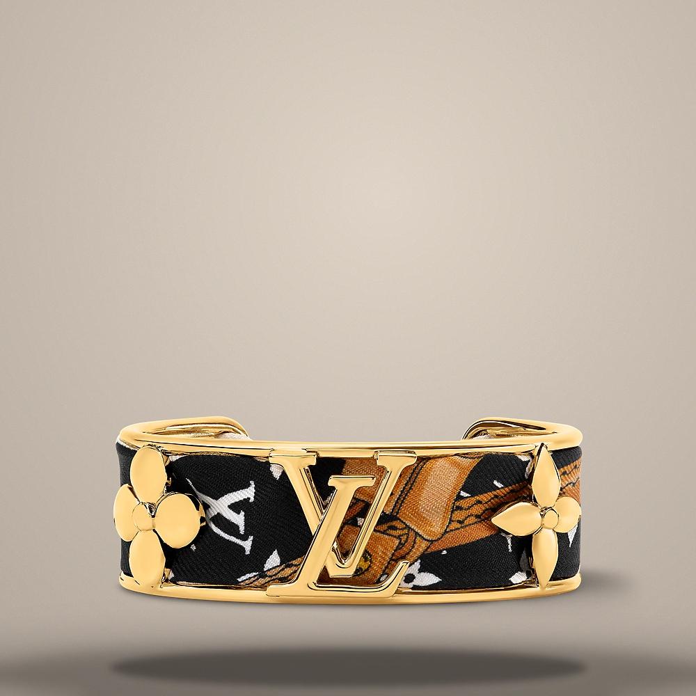 Louis Vuitton LV Initial Silk Bracelet Gold-Tone Metal M1958