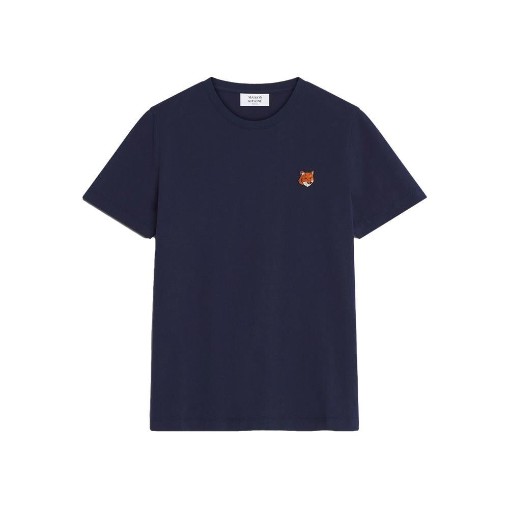 Maison Kitsune Classic Navy Short Sleeve T-Shirt Women Cotton