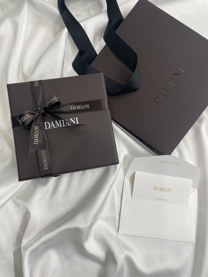 DAMIANI Metropolitan Cross Necklace Silver Black Diamond 30x20mm