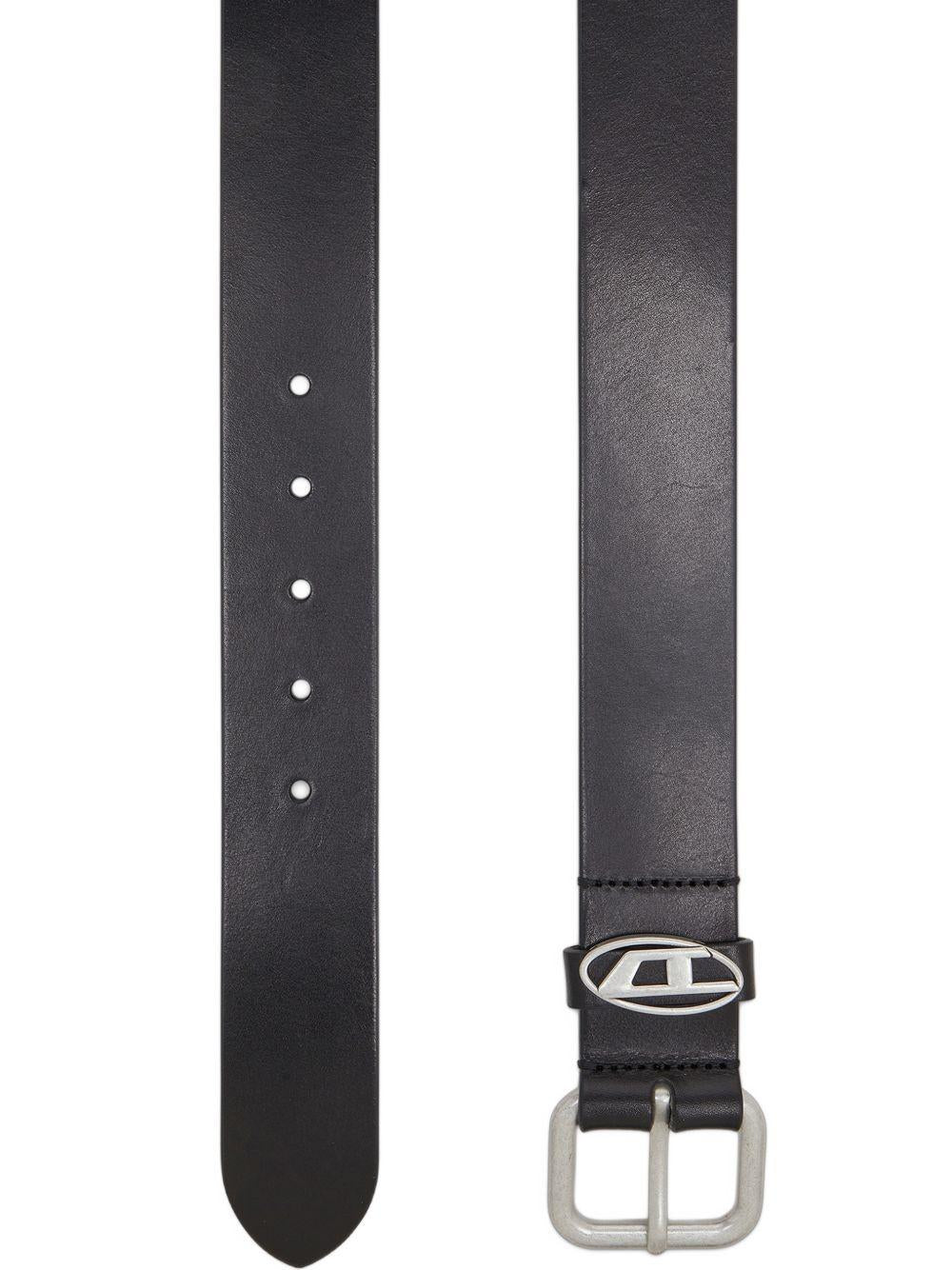 DIESEL Black Leather Belt for Men
