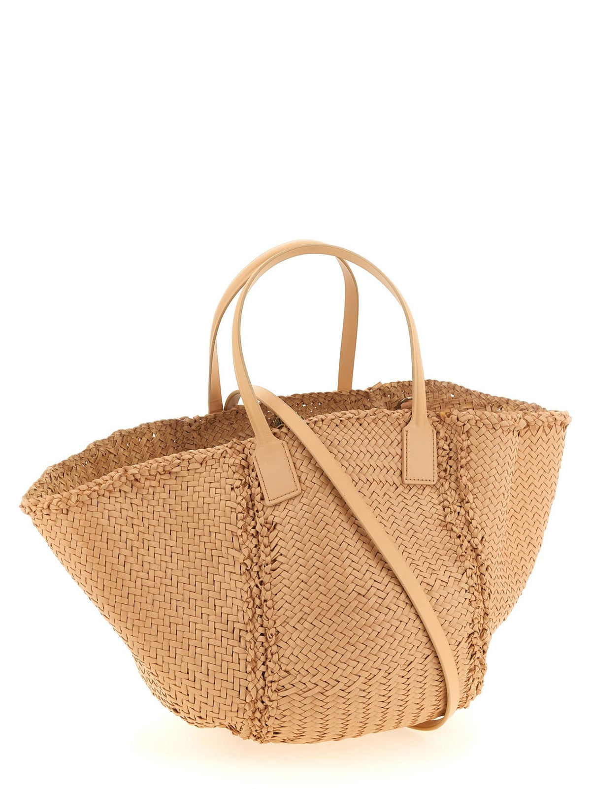 Dragon Diffusion Natural Leather Woven Tote Bag
