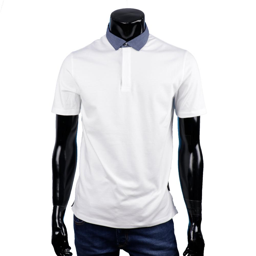 Emporio Armani Short Sleeve Polo Shirt White Shirt Collar Men