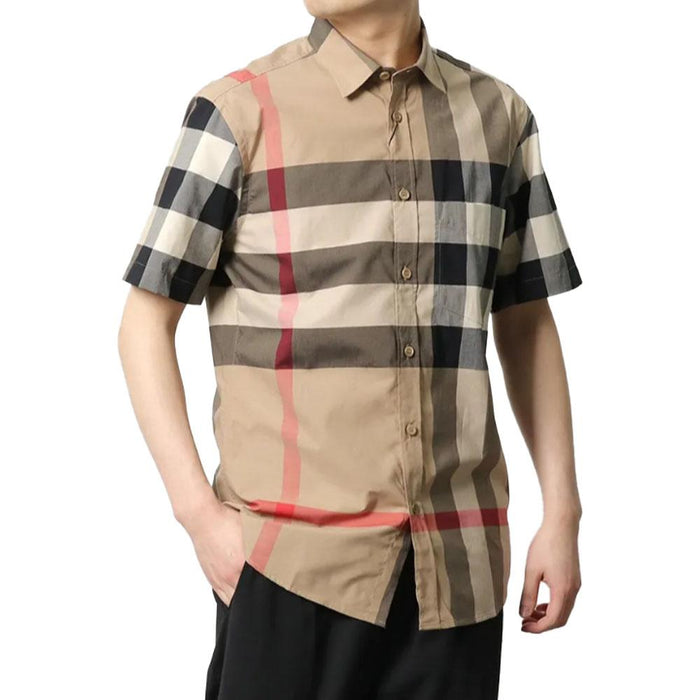 BURBERRY Men’s Check Short Sleeve Shirt 8079591