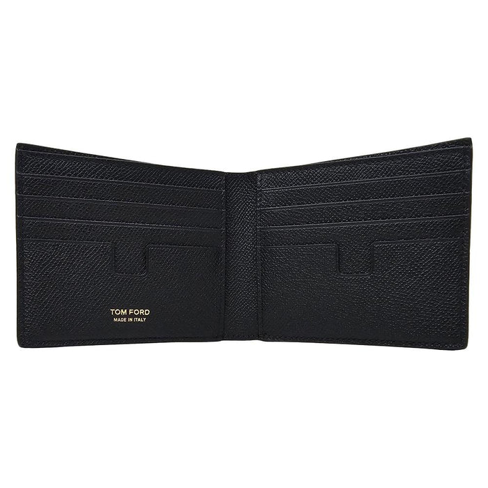 TOM FORD Metal Logo Bifold Wallet Black Leather Men’s