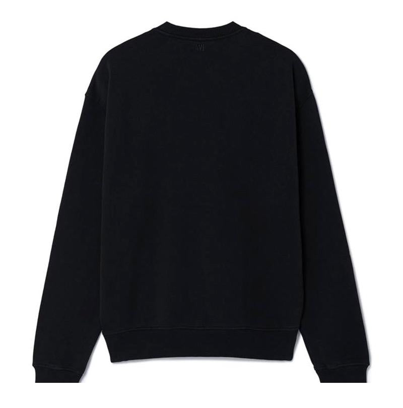 AMI Small Heart Black Sweatshirt for Men