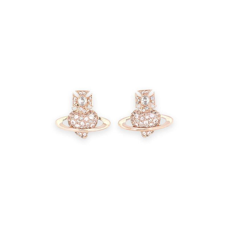 Vivienne Westwood AGNATHA Pink Gold Stud Earrings Women 6201036H 02G319 G319