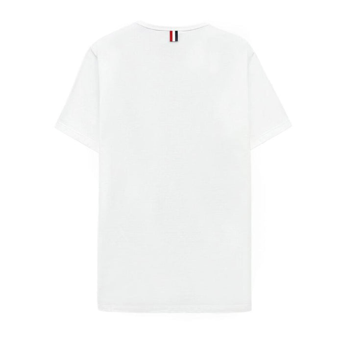 THOM BROWNE Men's Tricolor Stripe Pocket Short Sleeve T-Shirt MJS010A 100