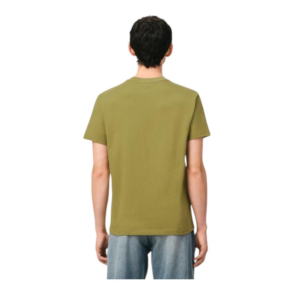AMI Green Ami de Coeur White Cotton Short Sleeve T-Shirt
