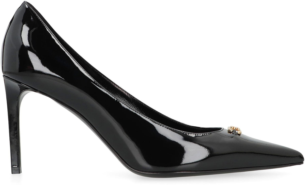 CELINE Black Leather Pumps Slingback Heels