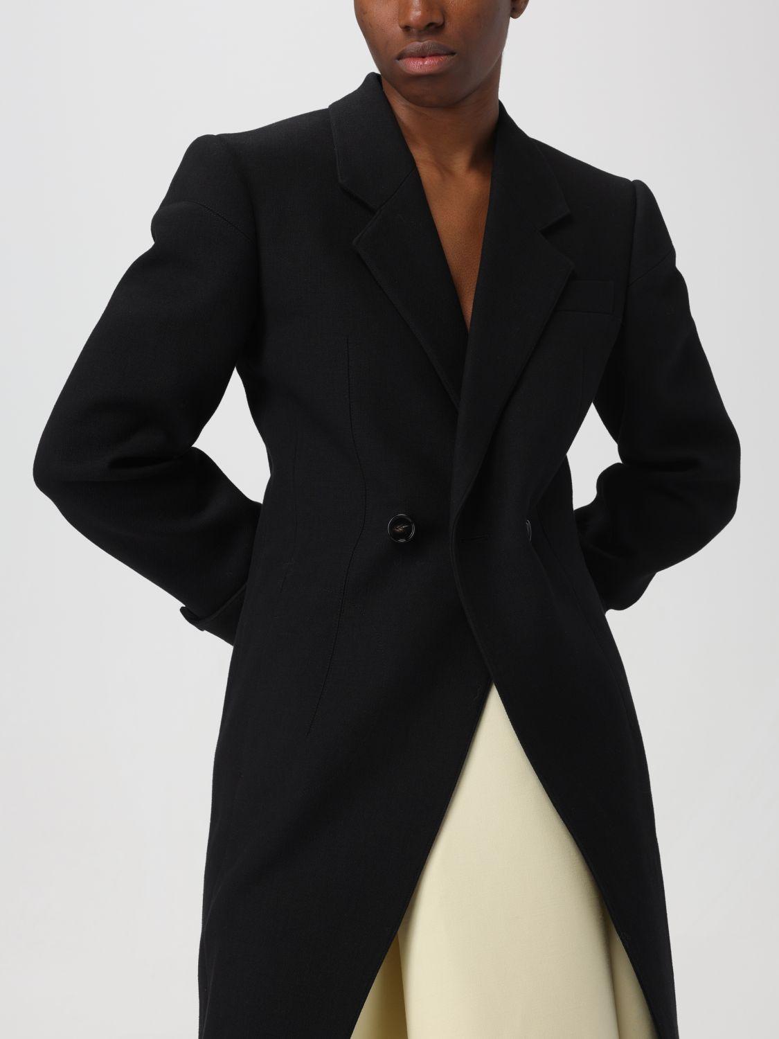 Bottega Veneta Black Wool Blend Long Coat