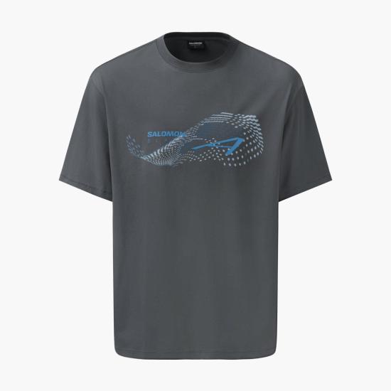 SALOMON CCH Short Sleeve T-Shirt Men’s Black Cotton Top S262001 HTS56
