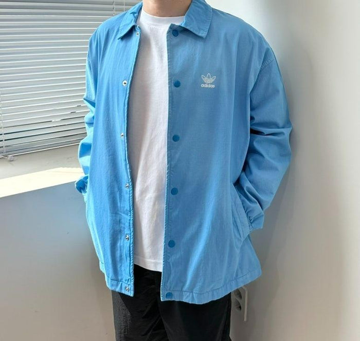 Adidas Oversized Blue Shirt Jacket Mens HK7512