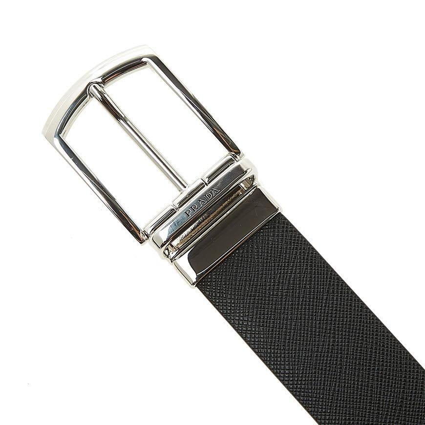 PRADA Men’s Reversible Saffiano Leather Belt Black/Brown