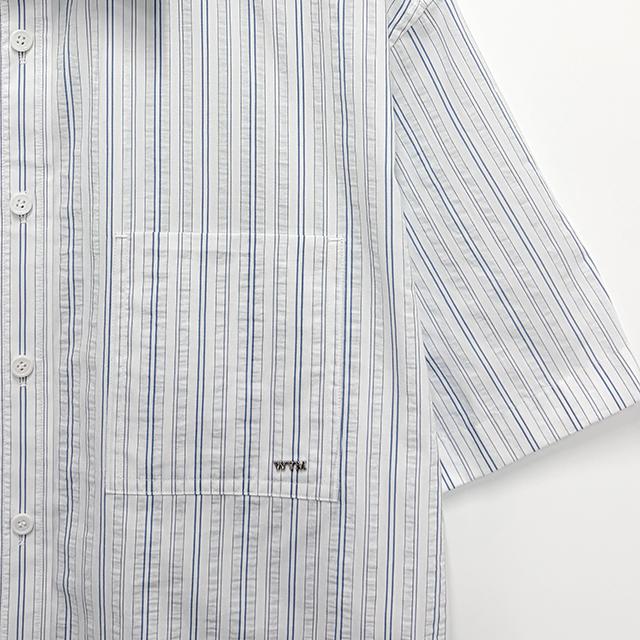 WOOYOUNGMI Stripe Seersucker Short-Sleeve Shirt for Men W261SH32 837L