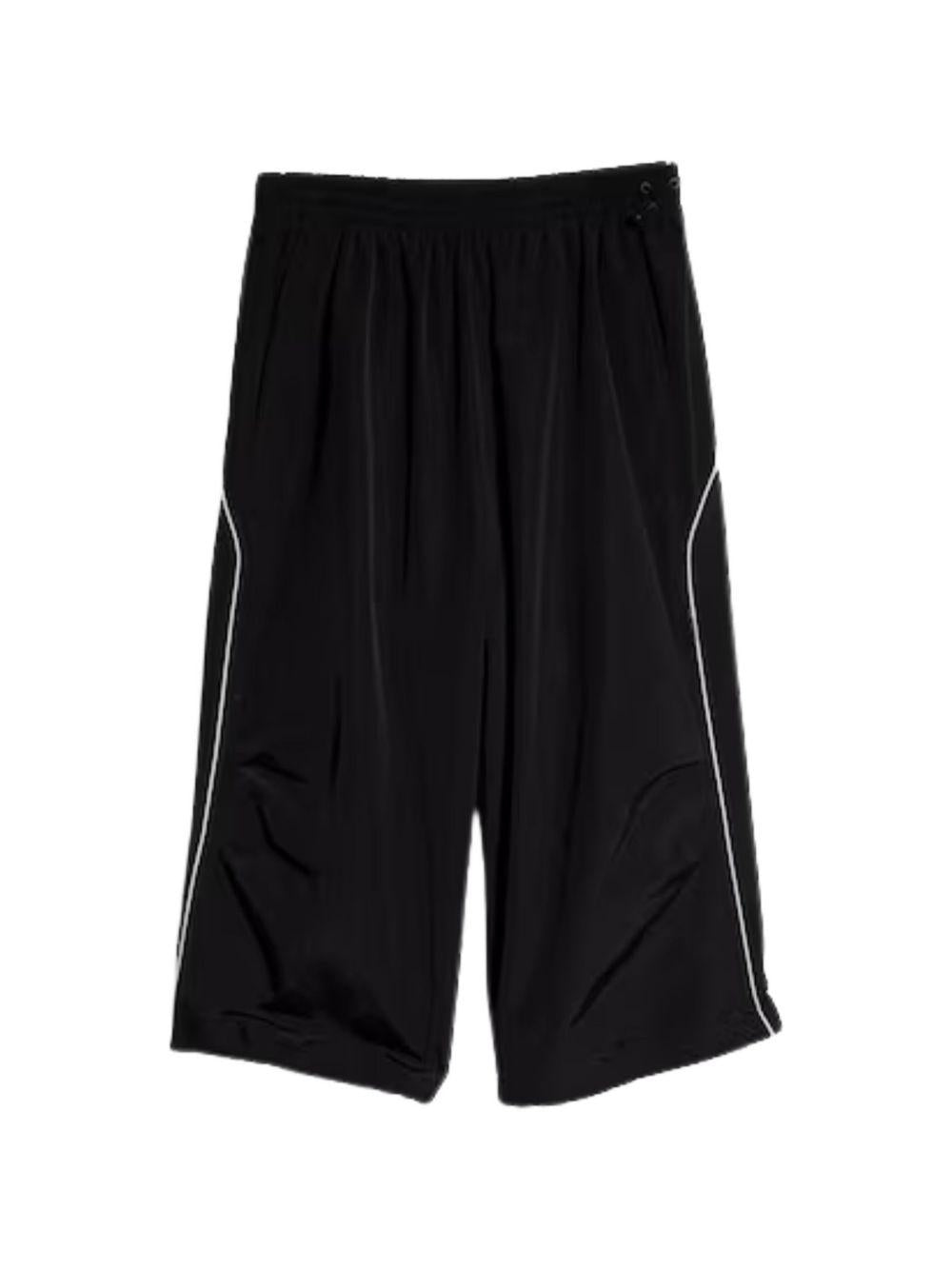 GUCCI Black Logo Drawstring Cotton Short Pants