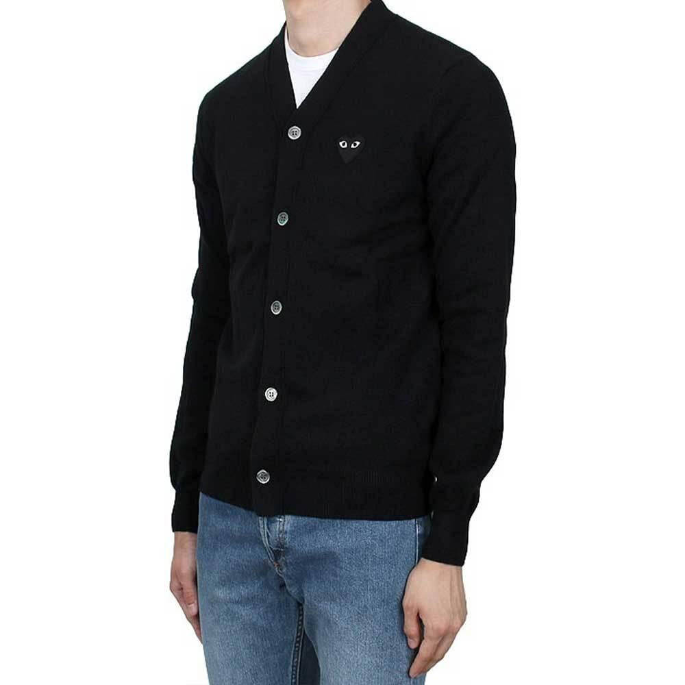 Comme des Garcons Black Heart Unisex Black Knit Cardigan