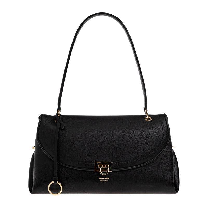 Ferragamo Gancini Leather Shoulder Bag