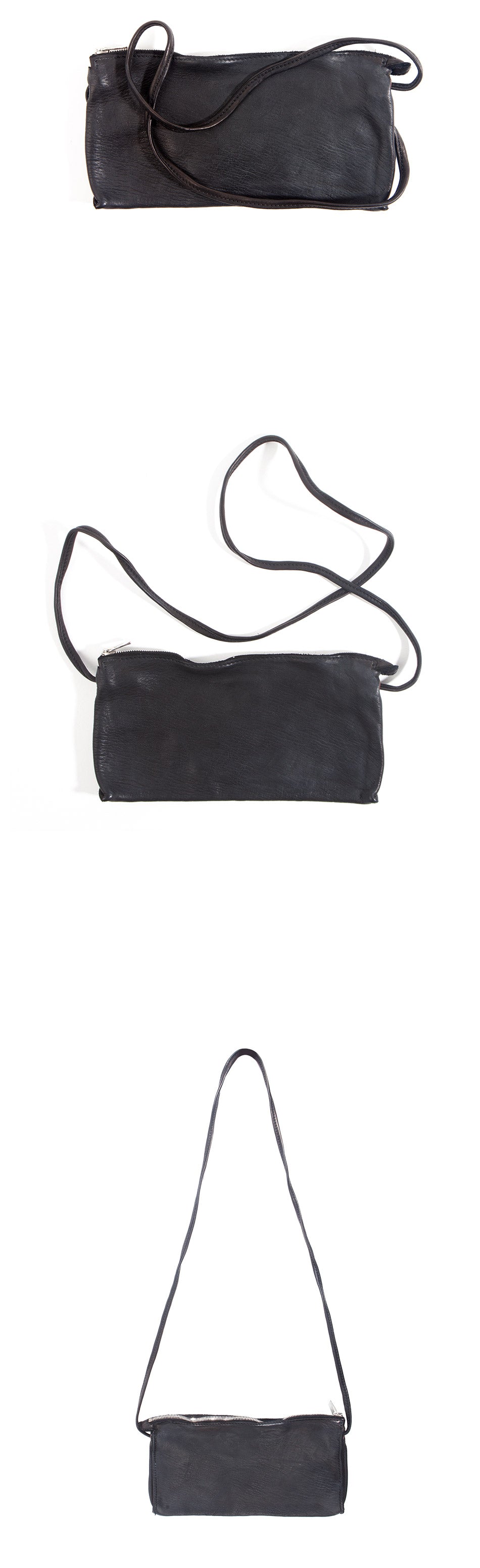GUIDI Soft Horse Leather Shoulder Crossbody Bag 28X16 CLT01 BLACK