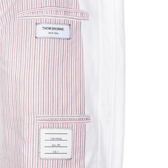 THOM BROWNE Men’s Hooded Cotton Bomber Jacket White