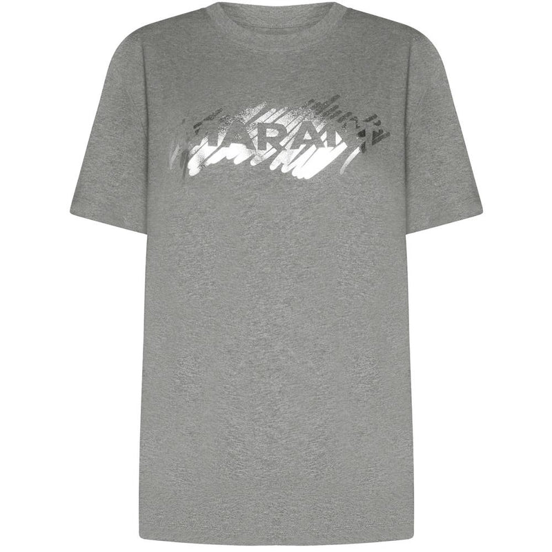 Isabel Marant Gray Logo Cotton T-Shirt