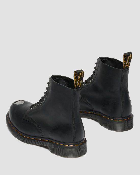 Dr.Martens Black Leather Lace-Up Work Boots 42441001 BLACK DOM