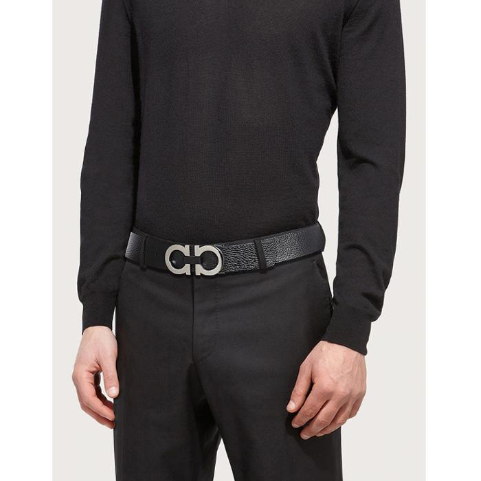Ferragamo Reversible Gancini Belt Black/Hickory 35mm Black Hickory 35mm