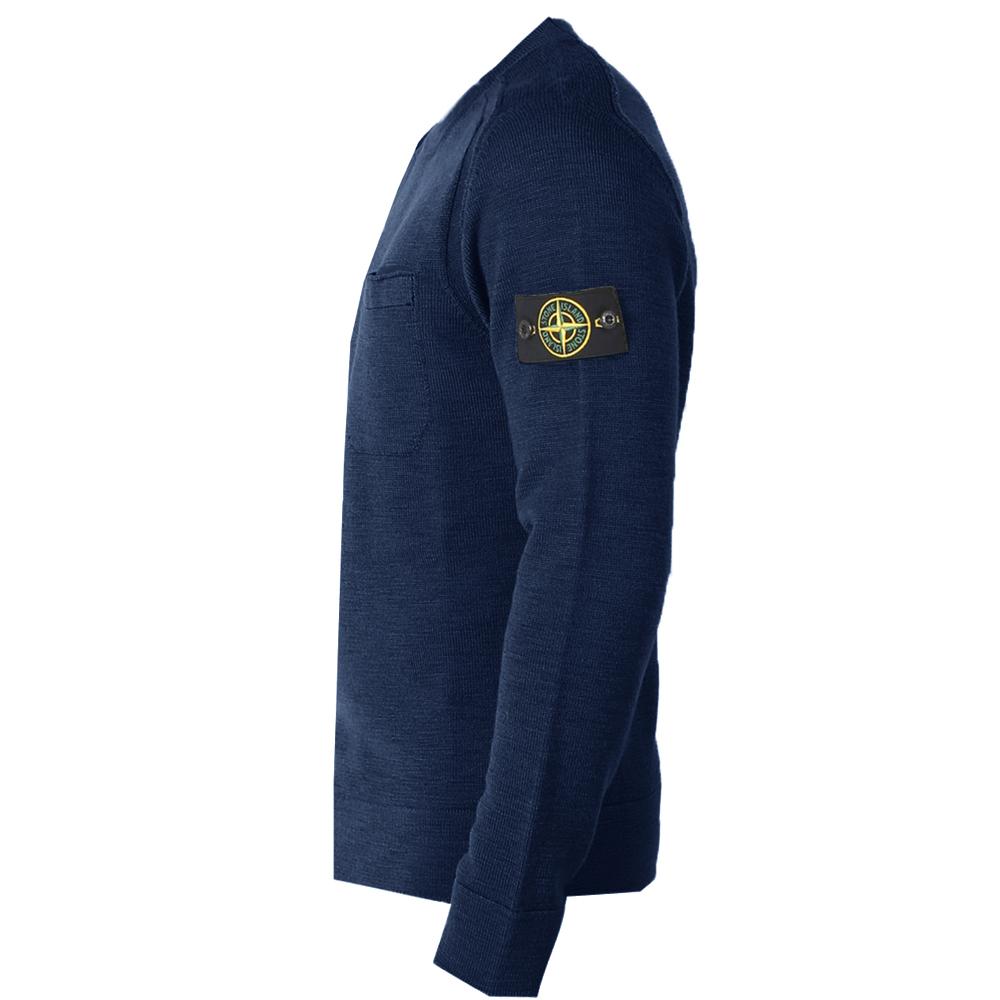 STONE ISLAND Wappen Patch Pocket Crewneck Knit Sweater 6915531D7 V0026