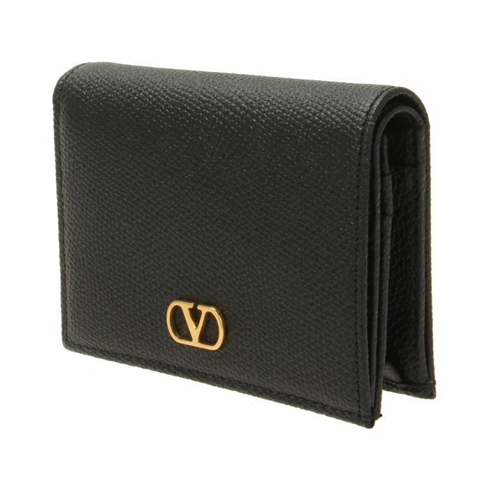 VALENTINO VLogo Signature Leather Bifold Wallet Black 7W2P0AJ3 SNP 0NO