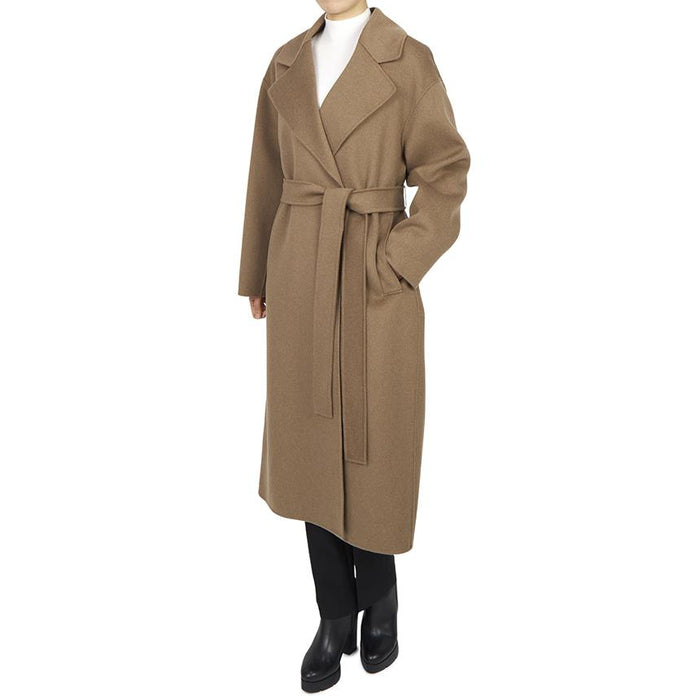 Max Mara Wool Blend Belted Long Coat Beige 261901 1091