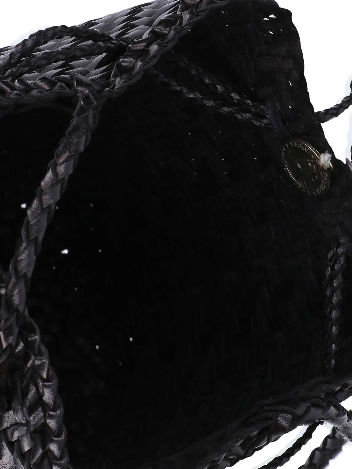 Dragon Diffusion Black Woven Leather Shoulder Bag