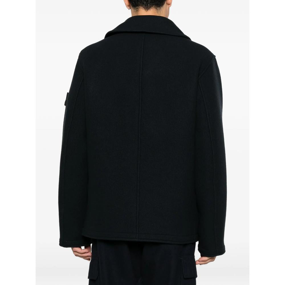 STONE ISLAND Black Cotton Zip Jacket