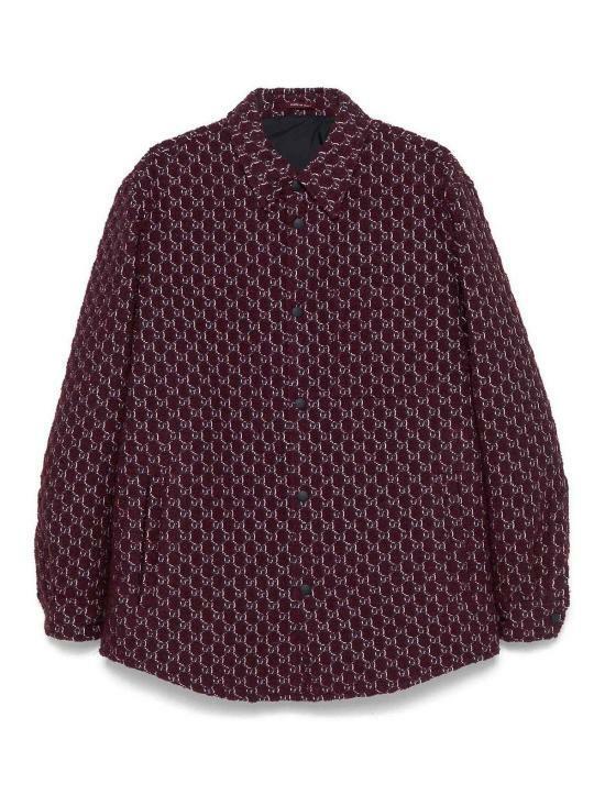 GUCCI GG Shadow Bouclé Wool Jacquard Long-Sleeve Shirt