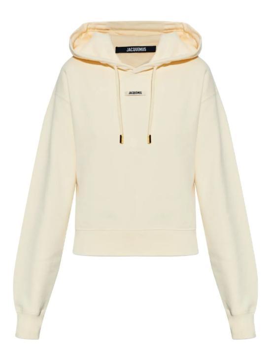 JACQUEMUS Light Beige Grograin Logo Hooded Sweatshirt