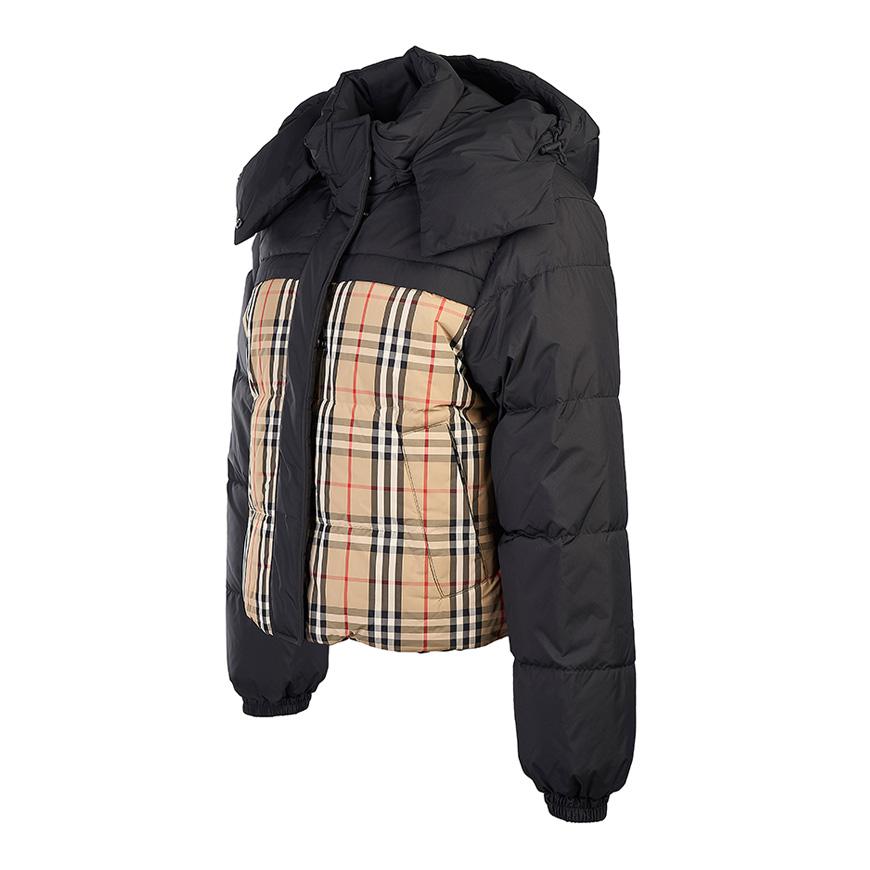 BURBERRY Women’s Reversible Check Cropped Puffer Jack 8079475 W LYDDEN REV A7028