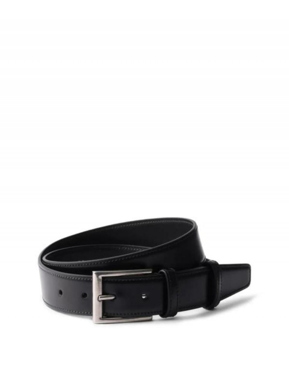 PRADA Leather Belt with Silver Buckle