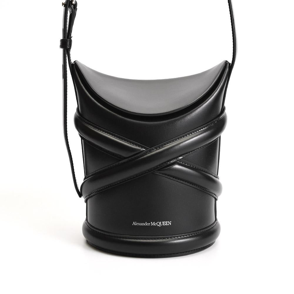 Alexander Mcqueen The Curve Bucket Bag Black Leather Shoulder Bag