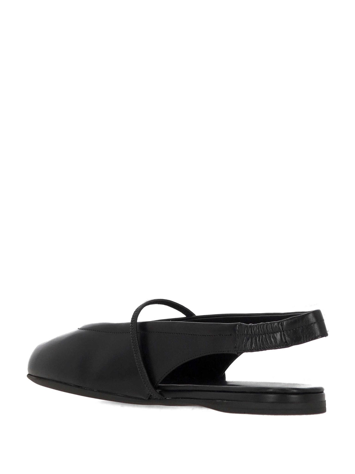 Miu Miu Black Leather Flat Shoes