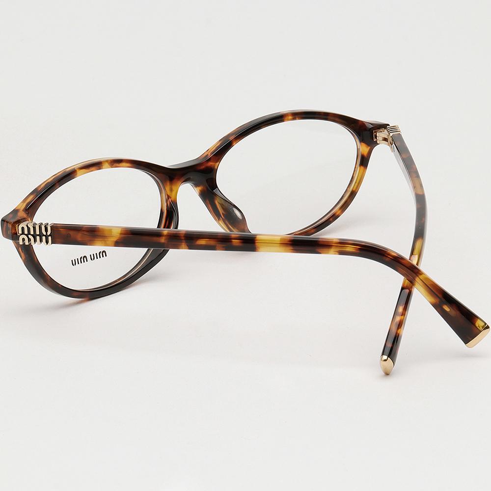 Miu Miu Leopard Oval Acetate Eyeglass Frames Asian Fit Unisex MU09XVF VAU 1O1