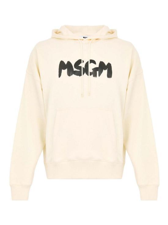 MSGM Hooded Sweatshirt Women’s Top 3740MM10624779902 WHITE DOM
