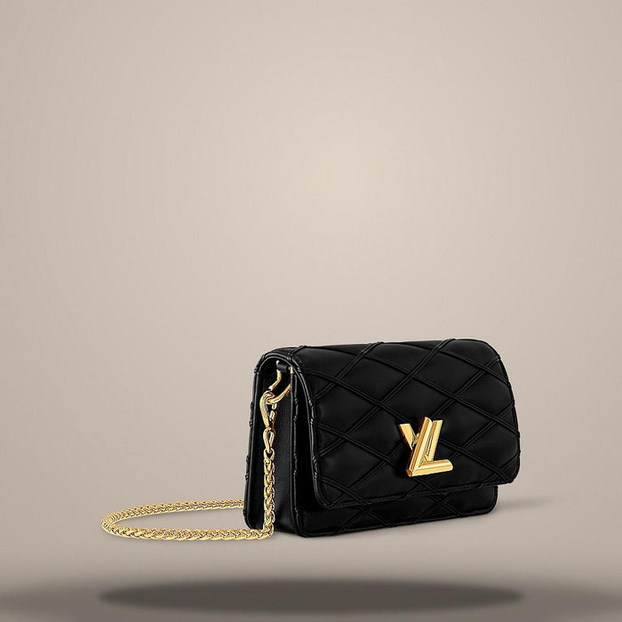 Louis Vuitton GO14 Black Leather Wallet on Chain Shoulder Bag
