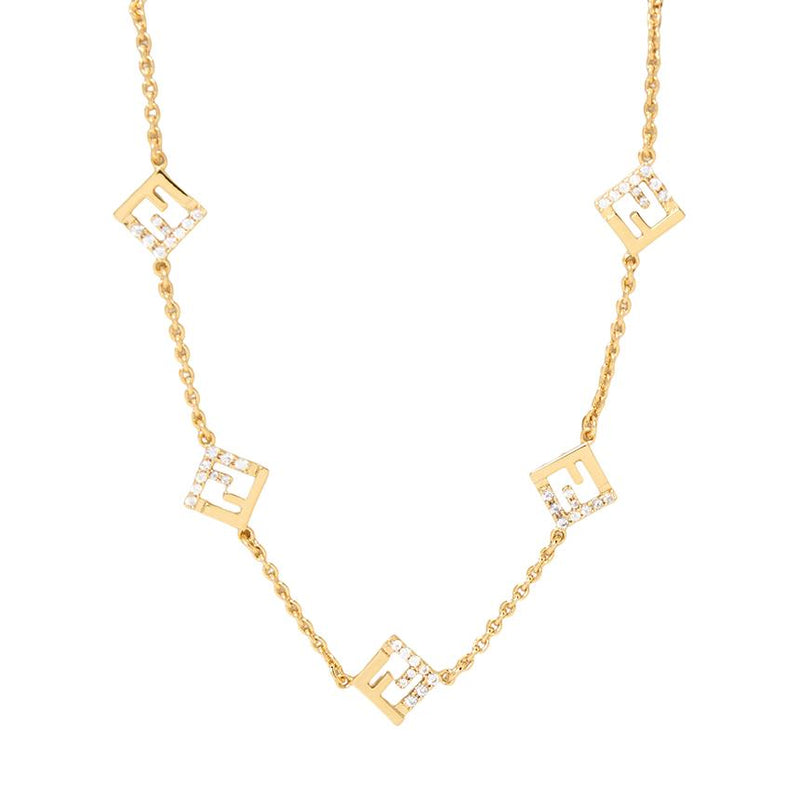 FENDI Forever Pendant Necklace for Women Gold-Tone