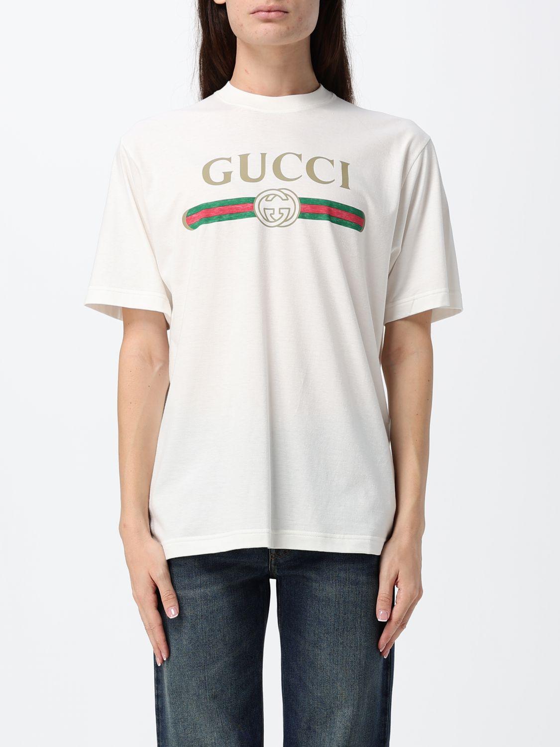 GUCCI Short Sleeve Cotton T-Shirt White Women’s