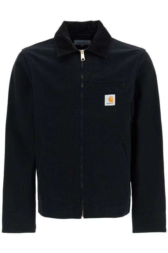 CARHARTT WIP Black Rinsed Detroit Jacket Men’s Cotton Duck Jacket